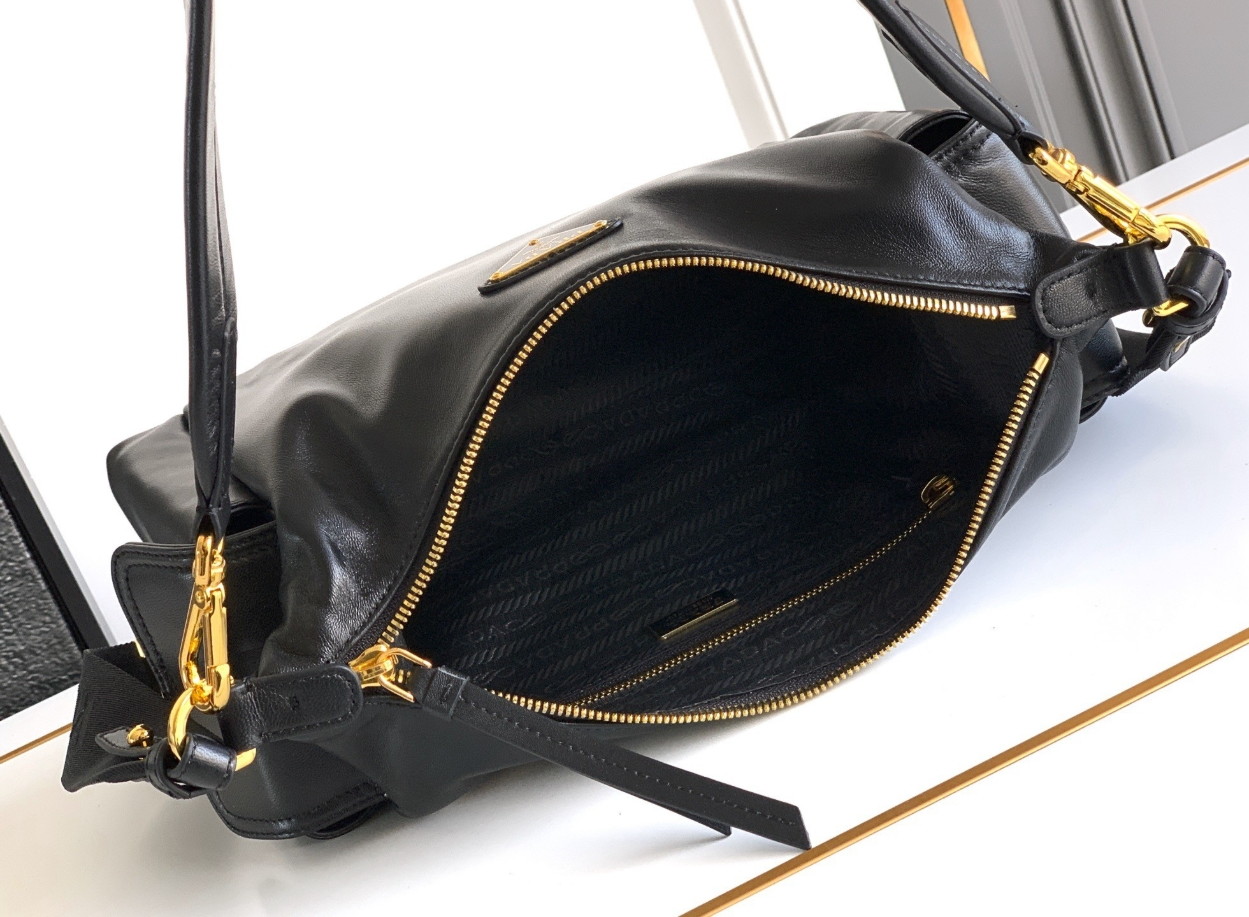 Prada Explore Large Shoulder Bag in Black Nappa Lambskin - Image 4