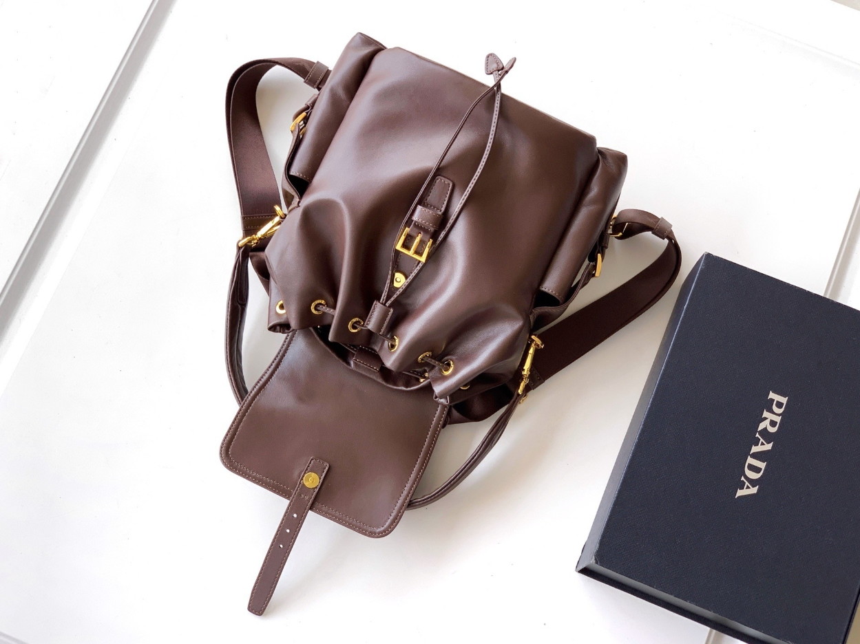 Prada Explore Medium Backpack in Sienna Nappa Leather - Image 10