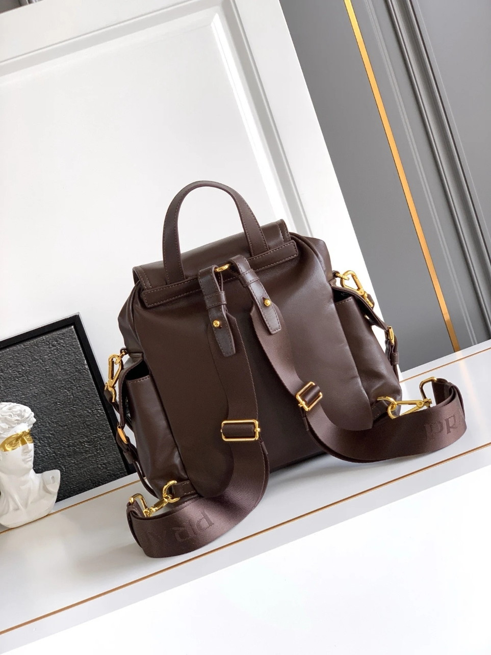 Prada Explore Medium Backpack in Sienna Nappa Leather - Image 2