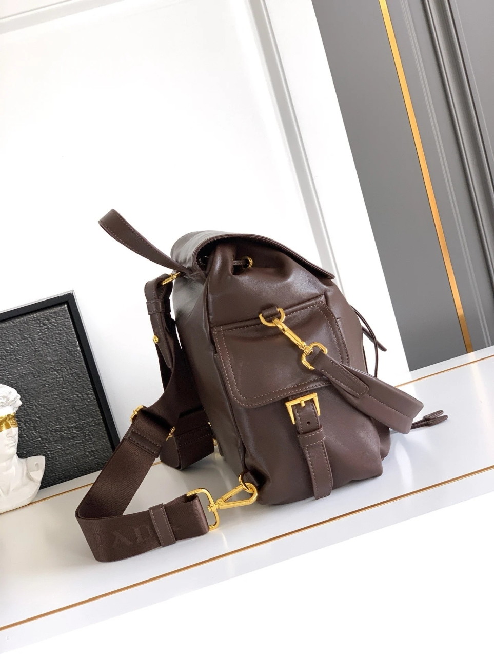 Prada Explore Medium Backpack in Sienna Nappa Leather - Image 8