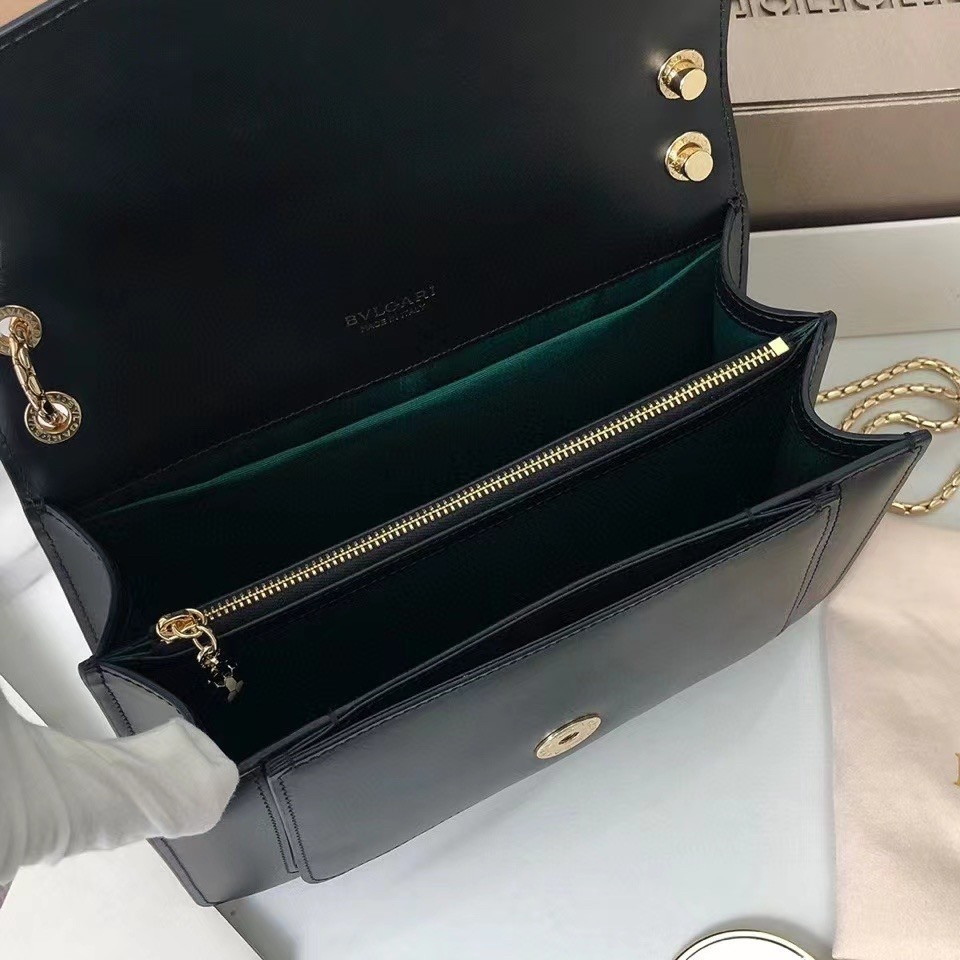 Bvlgari Serpenti Forever Medium Shoulder Bag In Black Calfskin - Image 9