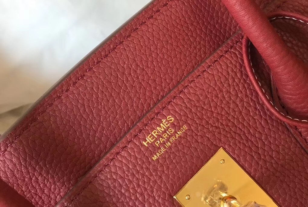 Hermes Birkin 35 Bag in Ruby Clemence Leather with GHW - Image 2