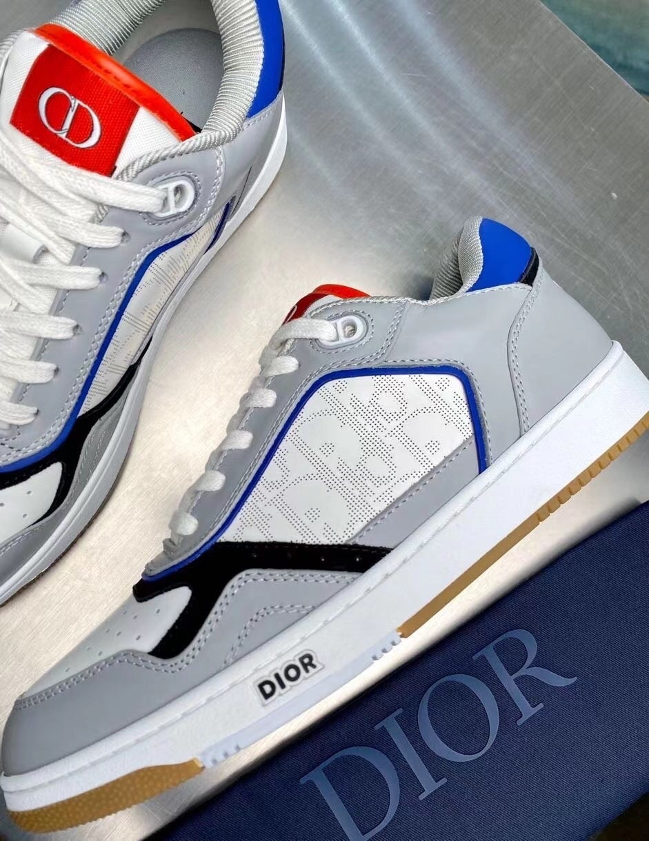 Dior Men's B27 Low-Top Sneakers In Multicolour Leather - Image 6