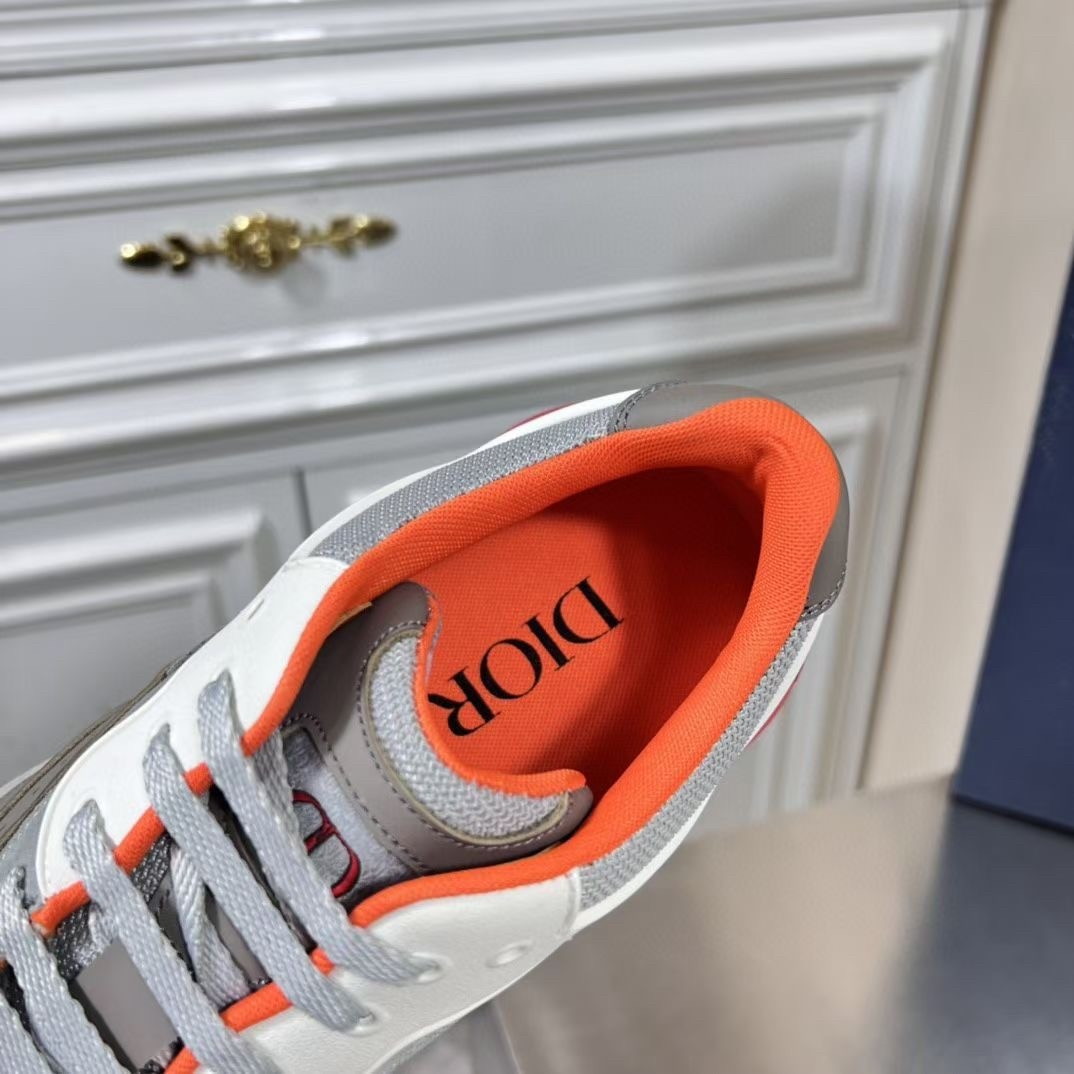 Dior Men's B29 Sneakers In Gray Mesh and Suede - Image 4