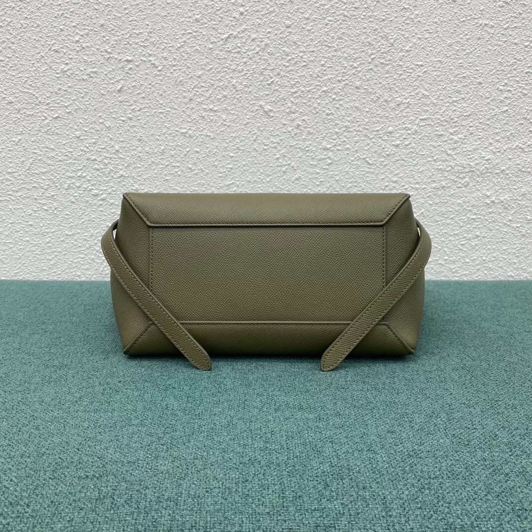 Celine Micro Belt Bag In Dark Olive Grained Calfskin - Image 5
