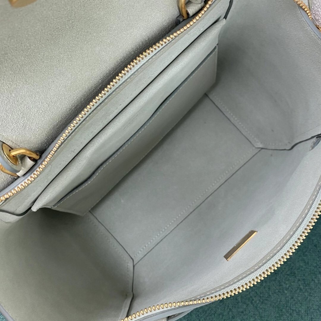 Celine Micro Belt Bag In Vert D'eau Grained Calfskin - Image 6