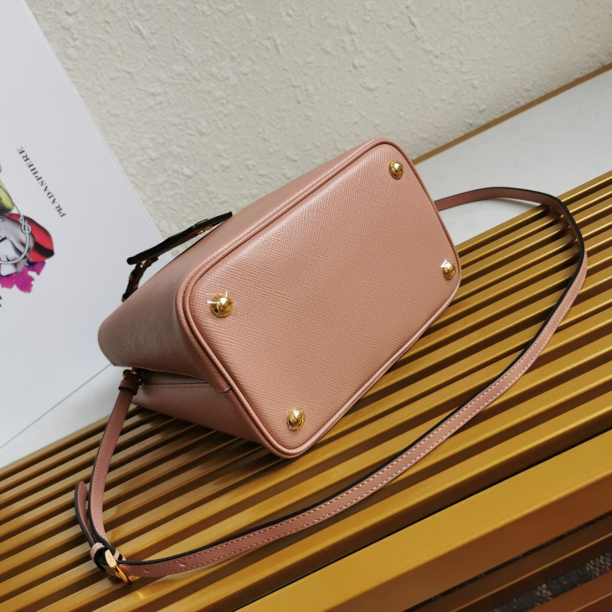 Prada Medium Panier Bag In Powder Saffiano Leather - Image 9
