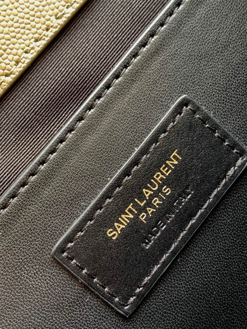 Saint Laurent Envelope Medium Bag In Khaki Matelasse Grained Leather - Image 7