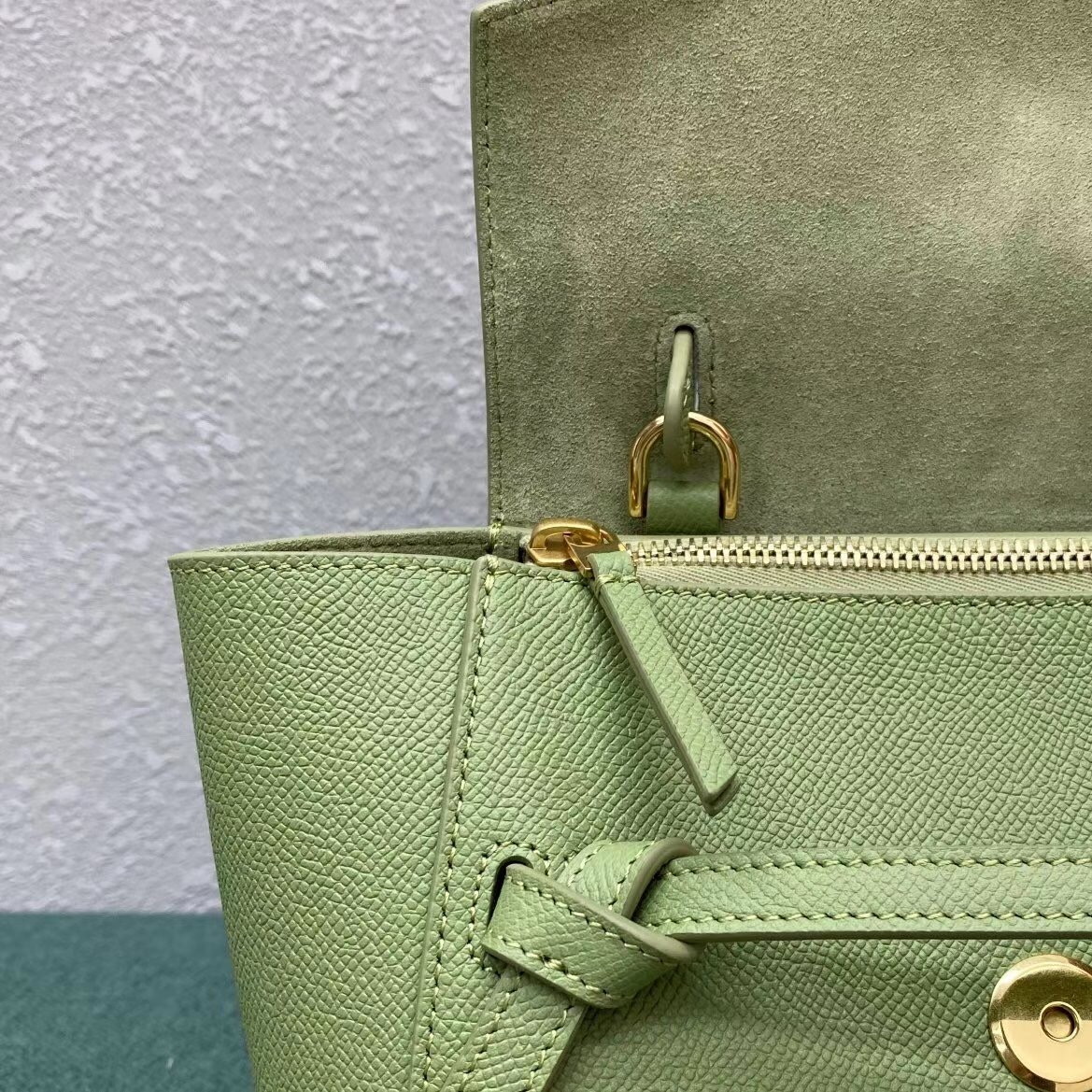 Celine Belt Nano Bag In Sage Grained Calfskin - Image 13