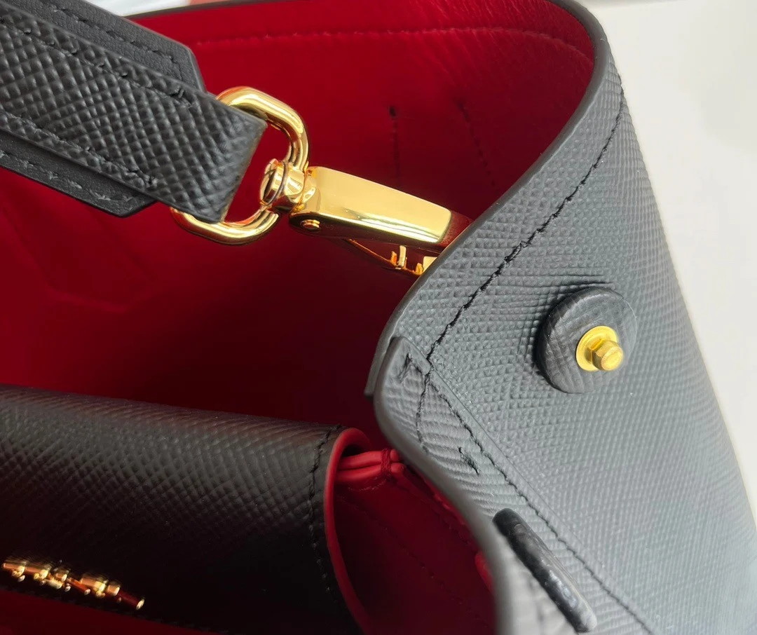 Prada Double Mini Bag In Black Saffiano Leather - Image 5